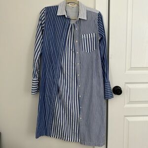 Alex Mill Blue & White Striped Shirt Dress size xs